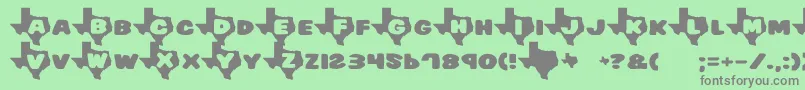 フォントTexas7 – 緑の背景に灰色の文字