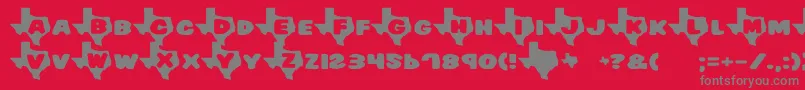 フォントTexas7 – 赤い背景に灰色の文字