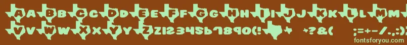 Texas7 Font – Green Fonts on Brown Background