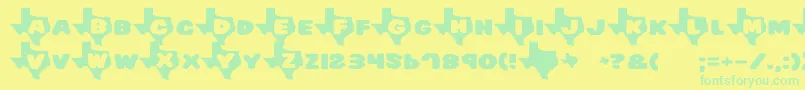 Texas7 Font – Green Fonts on Yellow Background