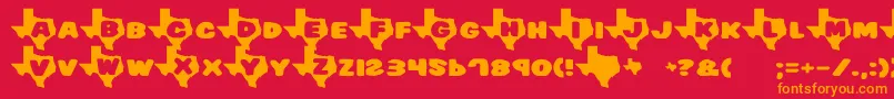 フォントTexas7 – 赤い背景にオレンジの文字