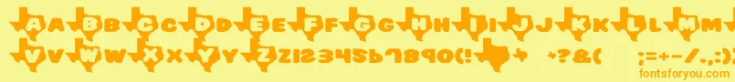 Texas7 Font – Orange Fonts on Yellow Background