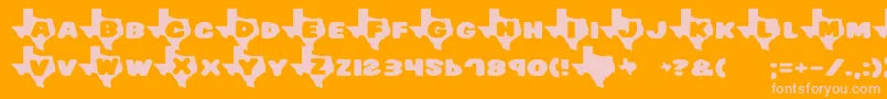 Texas7 Font – Pink Fonts on Orange Background