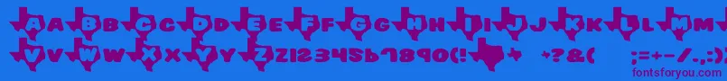 Texas7 Font – Purple Fonts on Blue Background