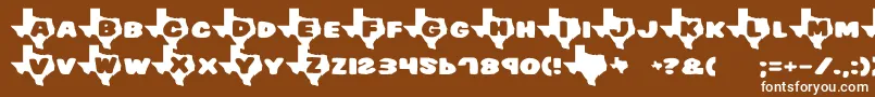 フォントTexas7 – 茶色の背景に白い文字