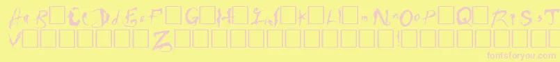 Nocturnus Font – Pink Fonts on Yellow Background