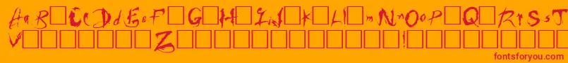 Nocturnus Font – Red Fonts on Orange Background