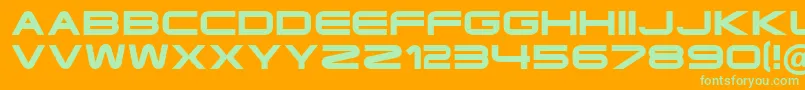 TerminatorCyr4SemiExpandedBold Font – Green Fonts on Orange Background