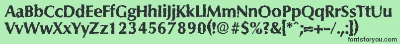 ColumbiarandomXboldRegular Font – Black Fonts on Green Background