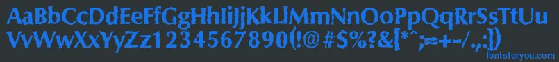 ColumbiarandomXboldRegular Font – Blue Fonts on Black Background