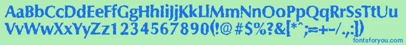 ColumbiarandomXboldRegular Font – Blue Fonts on Green Background
