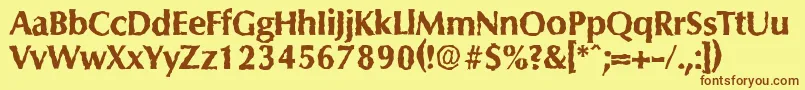ColumbiarandomXboldRegular Font – Brown Fonts on Yellow Background