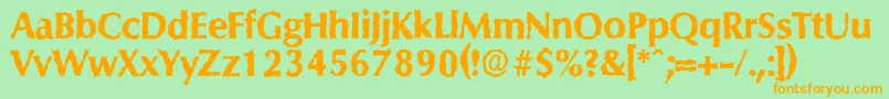 ColumbiarandomXboldRegular Font – Orange Fonts on Green Background