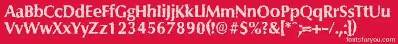 ColumbiarandomXboldRegular Font – Pink Fonts on Red Background