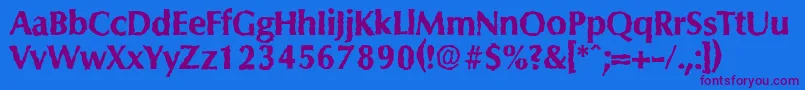 ColumbiarandomXboldRegular Font – Purple Fonts on Blue Background