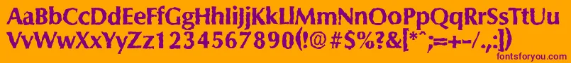 ColumbiarandomXboldRegular Font – Purple Fonts on Orange Background