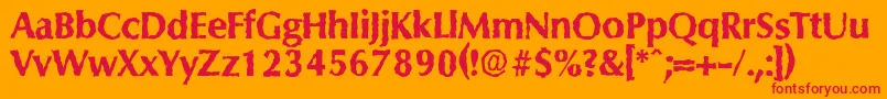 ColumbiarandomXboldRegular Font – Red Fonts on Orange Background