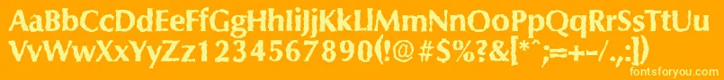 ColumbiarandomXboldRegular Font – Yellow Fonts on Orange Background