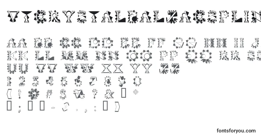 Schriftart Vtcrystalbalzacsplines – Alphabet, Zahlen, spezielle Symbole