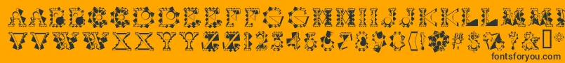 Vtcrystalbalzacsplines Font – Black Fonts on Orange Background
