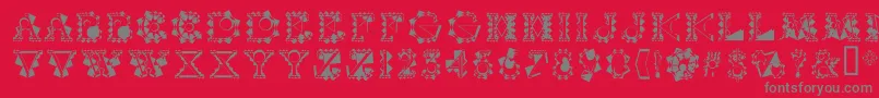 Vtcrystalbalzacsplines Font – Gray Fonts on Red Background