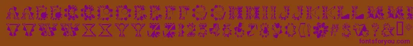 Шрифт Vtcrystalbalzacsplines – фиолетовые шрифты на коричневом фоне