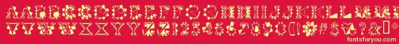 Vtcrystalbalzacsplines Font – Yellow Fonts on Red Background
