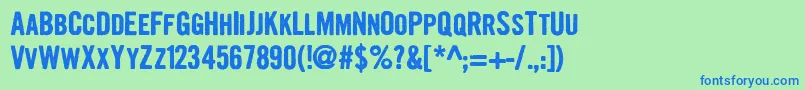 GrowlyGrin Font – Blue Fonts on Green Background