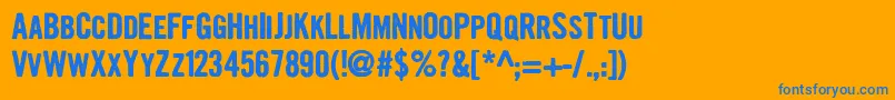 GrowlyGrin Font – Blue Fonts on Orange Background