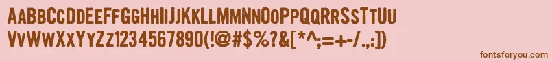 GrowlyGrin Font – Brown Fonts on Pink Background