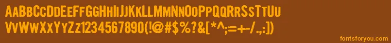 GrowlyGrin Font – Orange Fonts on Brown Background