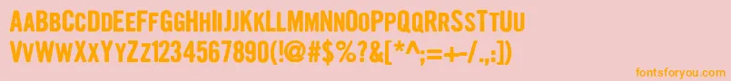 GrowlyGrin Font – Orange Fonts on Pink Background