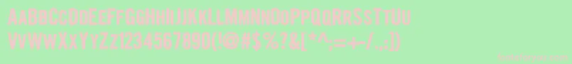 GrowlyGrin-fontti – vaaleanpunaiset fontit vihreällä taustalla