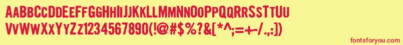 GrowlyGrin Font – Red Fonts on Yellow Background