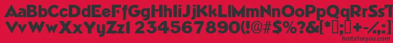 Tricornedisplayssk-Schriftart – Schwarze Schriften auf rotem Hintergrund