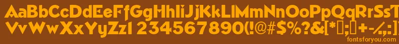 Weitere Informationen zur Tricornedisplayssk-Schriftart Tricornedisplayssk-Schriftart – Orangefarbene Schriften auf braunem Hintergrund