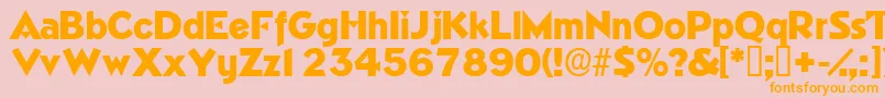 Tricornedisplayssk-fontti – oranssit fontit vaaleanpunaisella taustalla