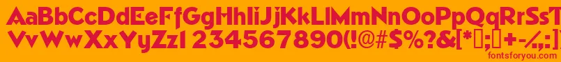 フォントTricornedisplayssk – オレンジの背景に赤い文字