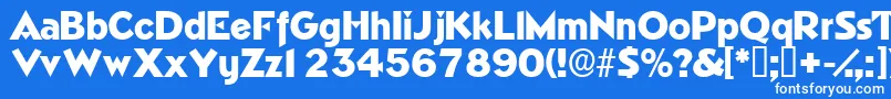 Tricornedisplayssk-Schriftart – Weiße Schriften auf blauem Hintergrund