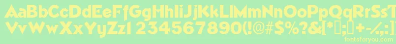 Tricornedisplayssk Font – Yellow Fonts on Green Background