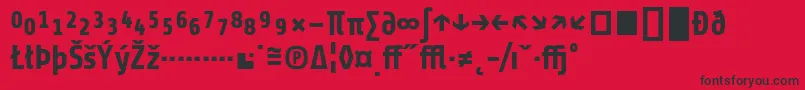 ShareBoldexp-fontti – mustat fontit punaisella taustalla