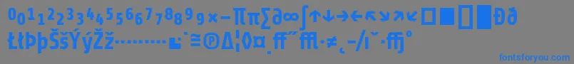 フォントShareBoldexp – 灰色の背景に青い文字