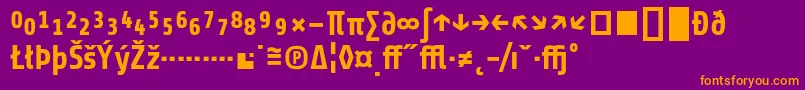 フォントShareBoldexp – 紫色の背景にオレンジのフォント