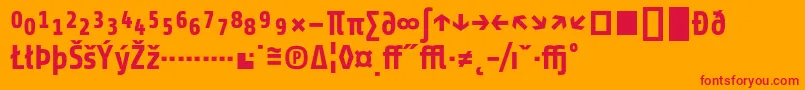 フォントShareBoldexp – オレンジの背景に赤い文字