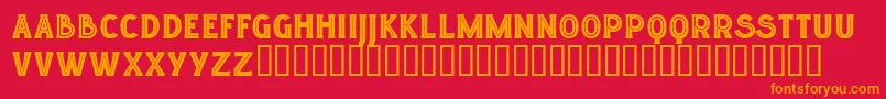 フォントLgfelucidartitularesreg – 赤い背景にオレンジの文字