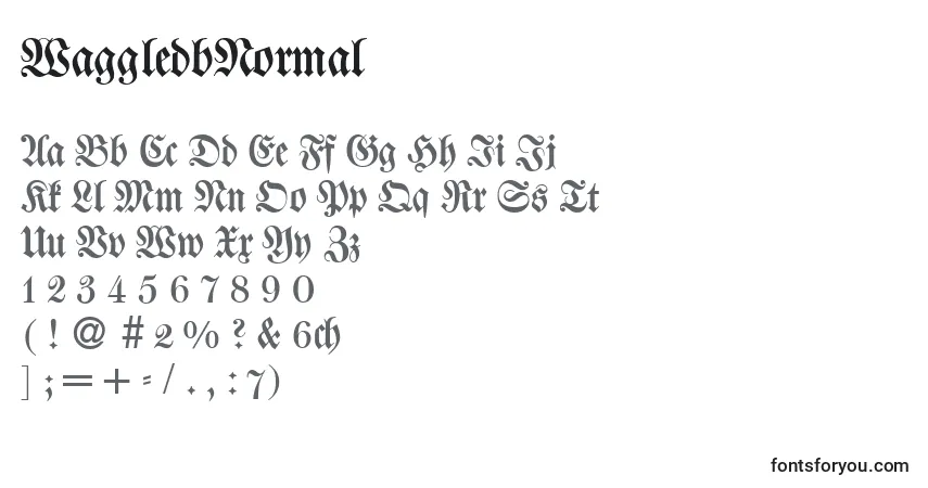 A fonte WaggledbNormal – alfabeto, números, caracteres especiais