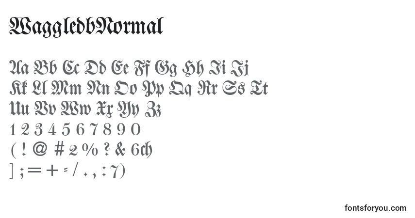 WaggledbNormal-fontti – aakkoset, numerot, erikoismerkit