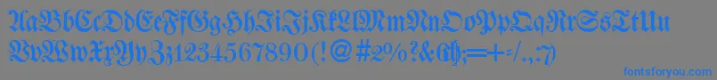 WaggledbNormal Font – Blue Fonts on Gray Background