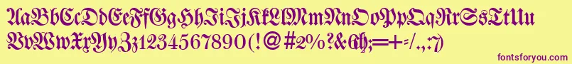 WaggledbNormal Font – Purple Fonts on Yellow Background