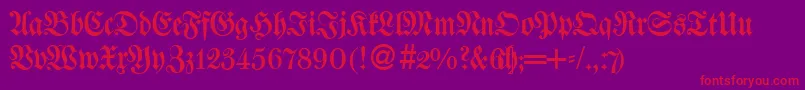 WaggledbNormal-Schriftart – Rote Schriften auf violettem Hintergrund